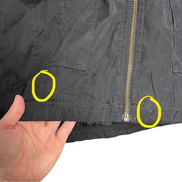 Shinestar Black Anorak Utility Long Line Zip Front Jacket Coat - Picture 2 of 11